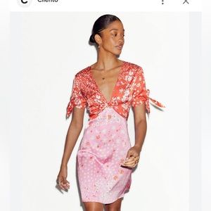 Red floral never full dressed chesca mini dress